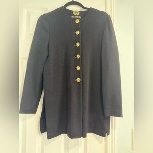 St. John Black and Gold Tailored Blazer